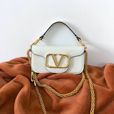 Valentino Loco Small Shoulder Bag In White Calfskin IAMBS242841