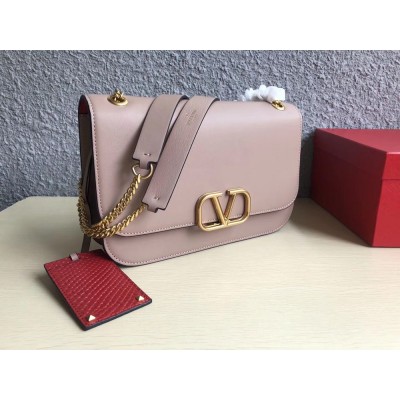 Valentino Medium Vlock Shoulder Bag In Poudre Calfskin IAMBS242908