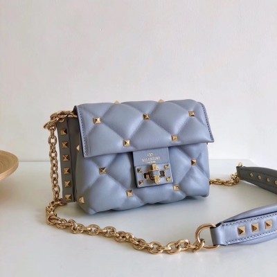 Valentino Mini Candystud Crossbody Bag In Pale Blue Lambskin IAMBS242843