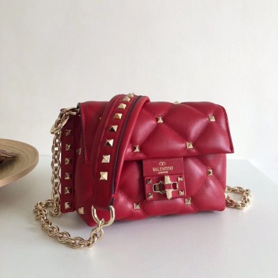 Valentino Mini Candystud Crossbody Bag In Red Lambskin IAMBS242845