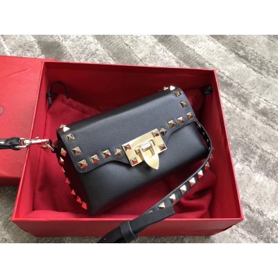 Valentino Mini Rockstud Crossbody Bag In Black Calfskin IAMBS242846