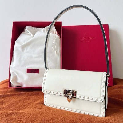 Valentino Rockstud23 Shoulder Bag in White Calfskin IAMBS242911
