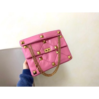 Valentino Roman Stud Chain Bag In Pink Lambskin IAMBS242880
