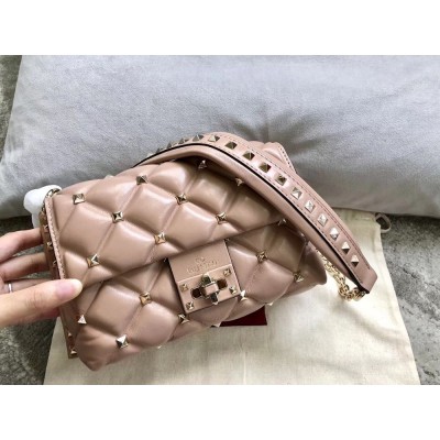 Valentino Small Candystud Crossbody Bag In Poudre Lambskin IAMBS242778