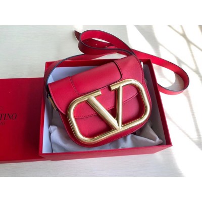 Valentino Small Supervee Crossbody Bag In Red Leather IAMBS242957