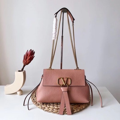 Valentino Small Vring Handbag In Pink Buffalo Leather IAMBS242869