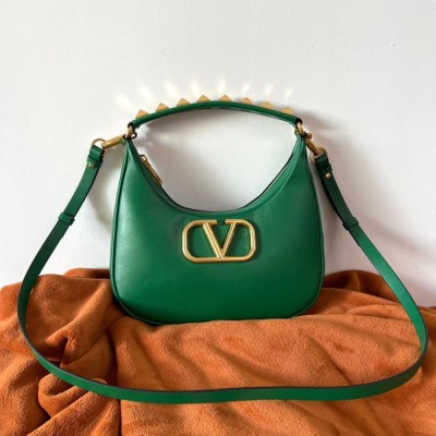 Valentino Stud Sign Hobo Bag In Green Calfskin IAMBS242822