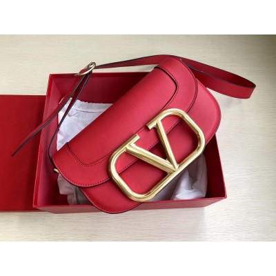 Valentino Supervee Crossbody Bag In Red Leather IAMBS242963