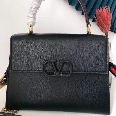 Valentino Vsling Handbag In Black Grainy Calfskin IAMBS243010